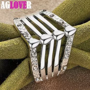 Ювелирные изделия из стерлингового серебра 925 пробы с кристаллами AAA и цирконом 7#