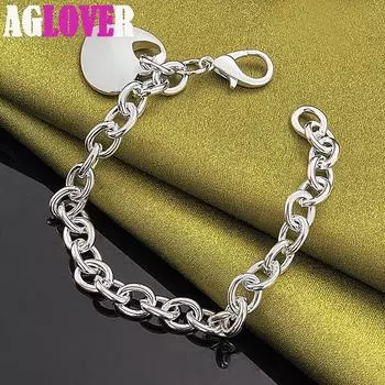 Ювелирные изделия из стерлингового серебра 925 пробы с подвеской в форме сердца 20cm