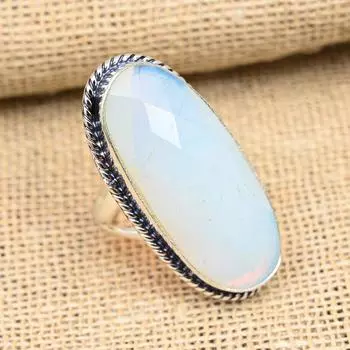 Ювелирные изделия из стерлингового серебра 925 пробы ручной работы с молочным опалом и драгоценным камнем для любви 4 белый