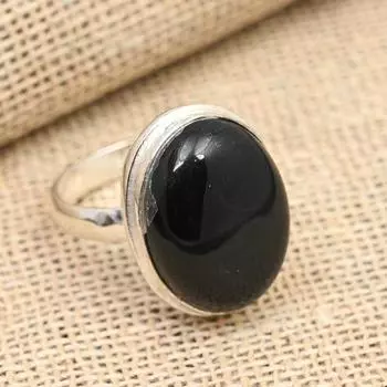 Ювелирные изделия из стерлингового серебра 925 пробы с черным ониксом ручной работы для женщин 4 чёрный