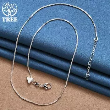 Ювелирные изделия из стерлингового серебра 925 пробы, 18-дюймовая треугольная подвеска-коробка-цепочка и ожерелье 45cm