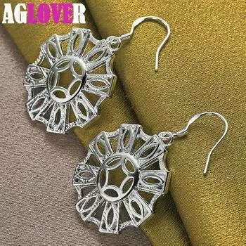 Ювелирные изделия из стерлингового серебра 925 пробы с круглыми геометрическими подвесками-серьгами 4.30*2.50cm