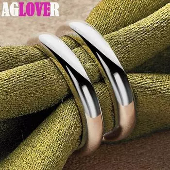 Ювелирные изделия из стерлингового серебра 925 пробы с двойной линией для женщин и парных колец