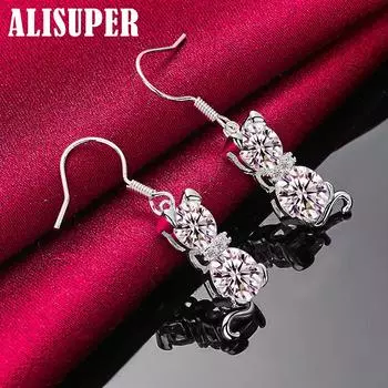 Ювелирные изделия из стерлингового серебра 925 пробы с котом AAA и цирконом