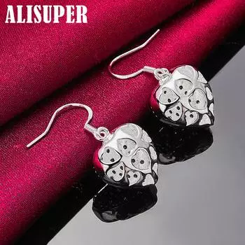 Ювелирные изделия из стерлингового серебра 925 пробы с фиолетовым цирконом в форме сердца AAA