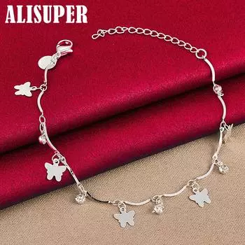 Ювелирные изделия из стерлингового серебра 925 пробы с бабочкой и цирконом AAA 20cm