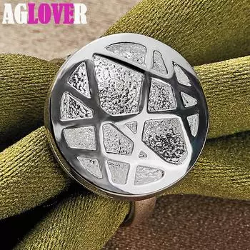 Ювелирные изделия из стерлингового серебра 925 пробы с круглым кругом и переплетением колец 7#