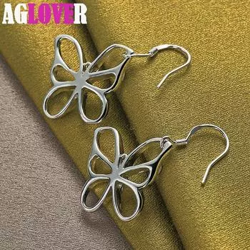 Ювелирные изделия из стерлингового серебра 925 пробы с полыми бабочками-капельками