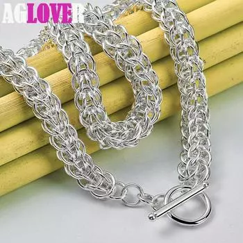 Ювелирные изделия из стерлингового серебра 925 пробы с множеством кругов и ожерельем-цепочкой 45cm