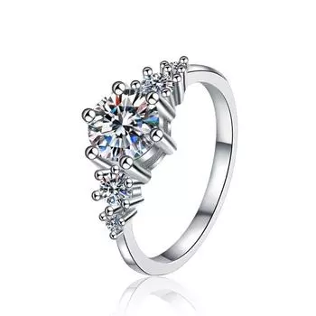 Ювелирные изделия из стерлингового серебра 925 пробы 1 карат, обручальное кольцо, кольцо с муассанитом, женское обручальное кольцо, подарок для подруги, изысканные ювелирные изделия, подарки 9