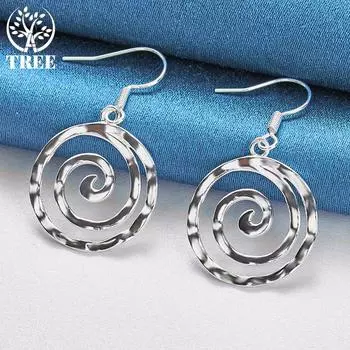 Ювелирные изделия из стерлингового серебра 925 пробы со спиральными серьгами