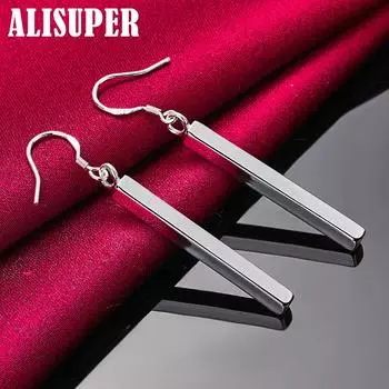 Ювелирные изделия из стерлингового серебра 925 пробы с квадратными колоннами