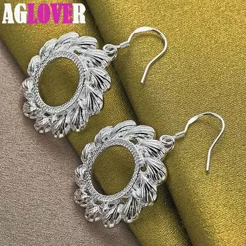 Ювелирные изделия из стерлингового серебра 925 пробы с круглыми серьгами-каплями Hot Wheels 4.30*2.50cm