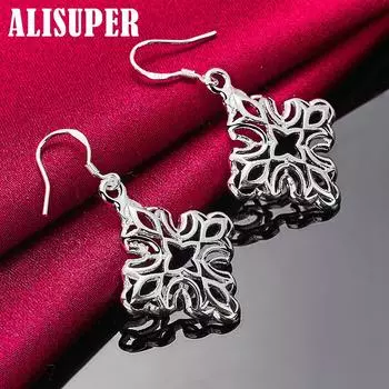 Ювелирные изделия из стерлингового серебра 925 пробы с геометрическими подвесками и серьгами