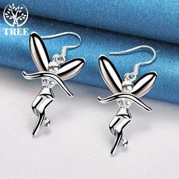 Ювелирные изделия из стерлингового серебра 925 пробы: серьги-капли «Танцующий ангел»