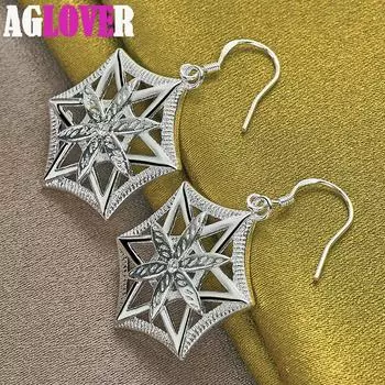 Ювелирные изделия из стерлингового серебра 925 пробы со звездами и геометрическими серьгами-каплями 4.00*1.30cm