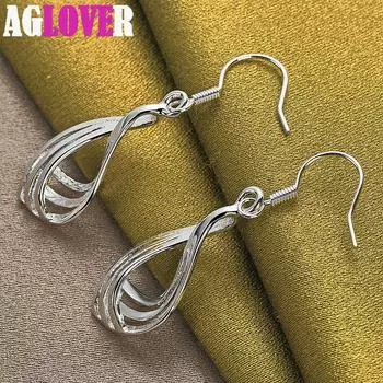 Ювелирные изделия из стерлингового серебра 925 пробы, третья линия, серьги с каплями воды