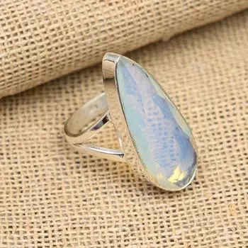 Ювелирные изделия из стерлингового серебра 925 пробы с молочным опалом ручной работы на Рождество 4 белый