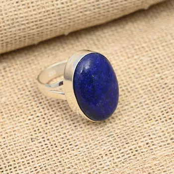 Ювелирные изделия из стерлингового серебра 925 пробы с красивым лазуритом и драгоценным камнем ручной работы 4 синий