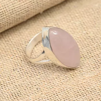 Ювелирные изделия из стерлингового серебра 925 пробы с розовым кварцем ручной работы на Рождество 4 розовый