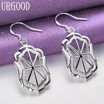 Ювелирные изделия из стерлингового серебра 925 пробы с геометрическим рисунком серьги-капли