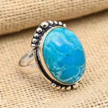 Ювелирные изделия из стерлингового серебра 925 пробы с драгоценным камнем Ларимар ручной работы на Рождество 4 синий