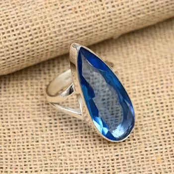 Ювелирные изделия из стерлингового серебра 925 пробы с красивым танзанитом и драгоценным камнем ручной работы 4 синий