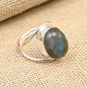 Ювелирные изделия из стерлингового серебра 925 пробы с лабрадоритом ручной работы на Рождество 4 синий