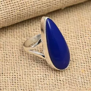 Ювелирные изделия из стерлингового серебра 925 пробы с лазуритом и драгоценным камнем ручной работы на День Благодарения 4 синий