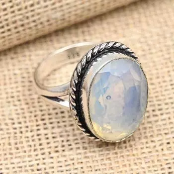 Ювелирные изделия из стерлингового серебра 925 пробы с молочным опалом ручной работы на День Благодарения 4 белый