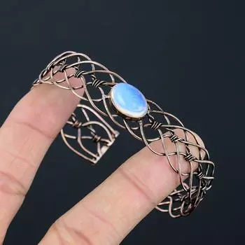 Ювелирные изделия из стерлингового серебра 925 пробы с молочным опалом, регулируемый браслет ручной работы для женщин Adjustable белый