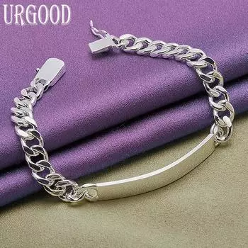 Ювелирные изделия из стерлингового серебра 925 пробы, 8 мм, боковой браслет, подарочные украшения для вечеринки 20cm