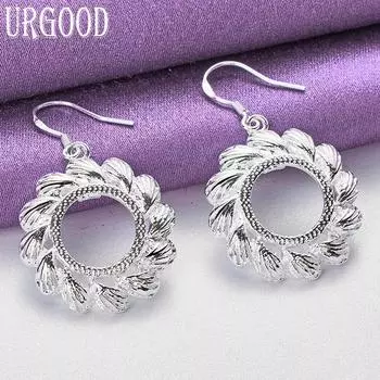 Ювелирные изделия из стерлингового серебра 925 пробы с круглыми геометрическими серьгами-каплями