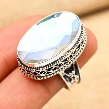 Ювелирные изделия из стерлингового серебра 925 пробы с роскошным мистическим топазом и драгоценным камнем ручной работы для женщин 4 белый