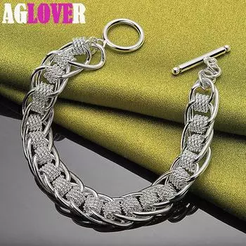 Ювелирные изделия из стерлингового серебра 925 пробы с множеством круглых браслетов-цепочек 20cm