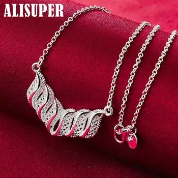 Ювелирные изделия из стерлингового серебра 925 пробы с подвеской-цепочкой длиной 18 дюймов 45cm