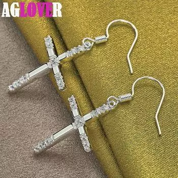 Ювелирные изделия из стерлингового серебра 925 пробы с крестом AAA и цирконием