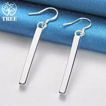 Ювелирные изделия из стерлингового серебра 925 пробы с квадратными колоннами