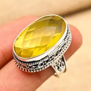 Ювелирные изделия из стерлингового серебра 925 пробы с драгоценным камнем цитрин ручной работы для подарка на помолвку 4 жёлтый