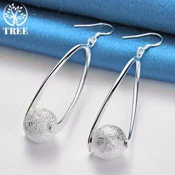 Ювелирные изделия из стерлингового серебра 925 пробы с матовым шариком и круглыми шариками