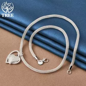 Ювелирные изделия из стерлингового серебра 925 пробы, 18-дюймовое кулон с двойным сердцем из циркона ААА 45cm