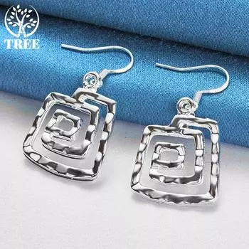 Ювелирные изделия из стерлингового серебра 925 пробы с квадратной нитью