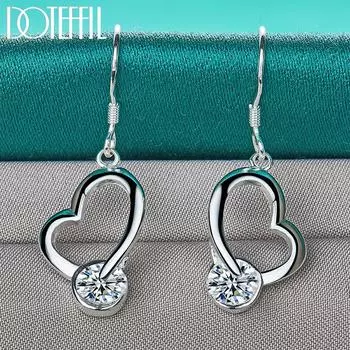 Ювелирные изделия из стерлингового серебра 925 пробы с цирконом в форме сердца AAA