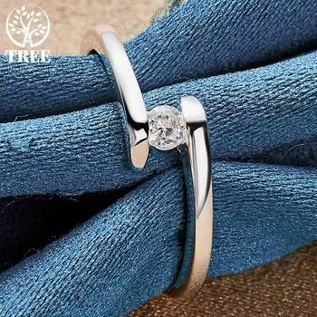 Ювелирные изделия из стерлингового серебра 925 пробы с простым цирконом AAA 7#