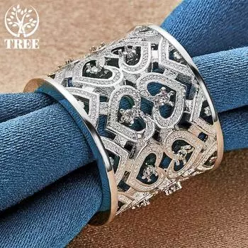 Ювелирные изделия из стерлингового серебра 925 пробы с цирконом AAA и множеством сердечек