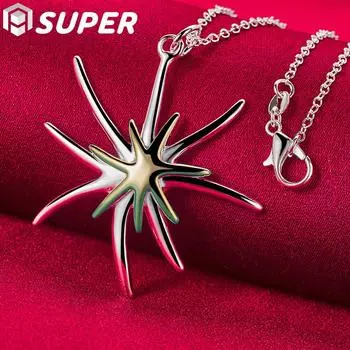 Ювелирные изделия из стерлингового серебра 925 пробы с подвеской в виде морской звезды 45cm