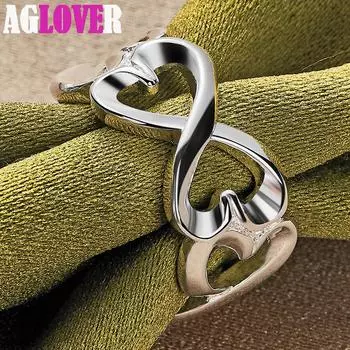 Ювелирные изделия из стерлингового серебра 925 пробы с двойной линией для женщин и парных колец