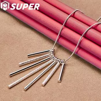 Ювелирные изделия из стерлингового серебра 925 пробы со змеиной цепочкой и гладким бисером 50cm