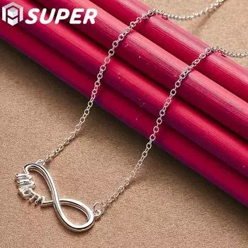 Ювелирные изделия из стерлингового серебра 925 пробы с подвеской в форме мамы 45cm