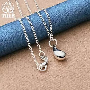 Ювелирные изделия из стерлингового серебра 925 пробы с подвеской в виде капель воды 45cm